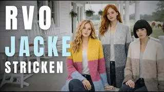 🧶 Raglan von oben Jacke stricken &ndash; Schritt f&uuml;r Schritt | mit Taschen und Schalkragen