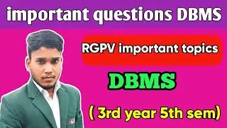 # Rgpv important topic DBMS #5th sem dbms important question rgpv exam# BTech 3rd year 