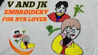 V and JK embroidery designs for bts lover