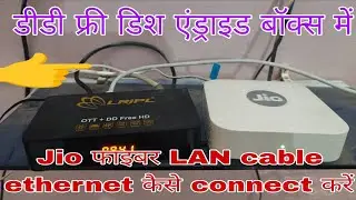 DD Free dish LRIPL OTT android box par jio fiber kaise connect karen LAN cable ethernet se❓