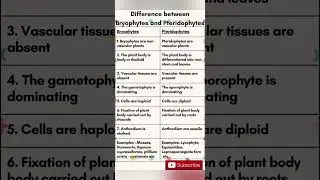 #difference between Bryophytes and Pteridophytes