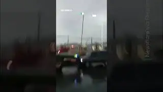 Crash caught on camera at Indonesian rail crossing