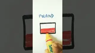 Poland 🇵🇱 flag #youtubeshorts #shorts #indonesia #coloring #creativeart #viralshorts