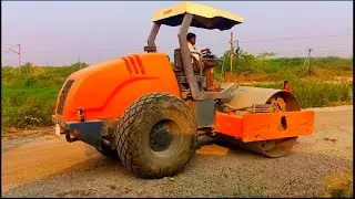 #HAMMROLLER Road Making Near Level Crossing Gate By HAMM Roller |Soil Compactor| Indian Railways