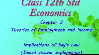 Implication of Say's Law 12th std Economics