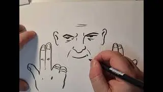 Le chanteur.Jul dessine à main levée