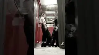 Two girls kissing in the elevator🖤