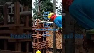 concrete pouring.of footing & column for globe cell site tower..45.meters