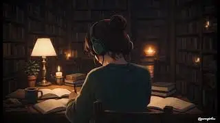 Gothic Dark University Library Study Session 🎹 | Lo-Fi Piano and Fireplace for Focus 🔥| 30 Minutes