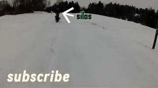 Me and my brother ride electric scooters in the snow