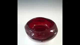 20thcenturyglass.com | Whitefriars #9613 Wilson/Dyer Ruby Red Glass Knobbly Bowl