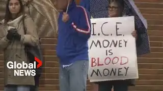Protesters rally outside Hootsuite Vancouver office over ICE-linked contract