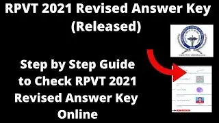 RPVT 2021 Answer Key (Released) - How to Check Officially RPVT 2021 Revised Answer Key Online Mode