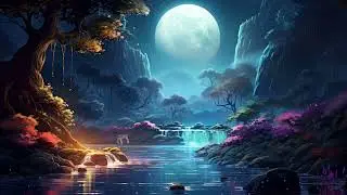 Moonlight  River | Peaceful Night Nature Scene | Relaxing & Deep Sleep Music.