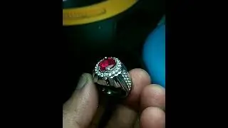 Natural Pigeon's Blood Ruby (Corondum) Setting in Silver Ring [SOLD!]