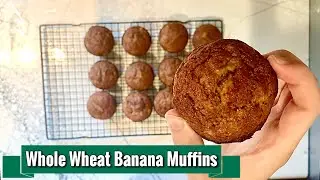 Healthy Breakfast Banana Muffins | Whole Wheat Banana Muffin Recipe | Healthy Banana Muffin Recipe