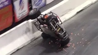 Chad Jones TQ Midget Crash At The Allentown Indoor Race 12-30-16