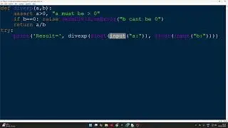 Python Function with Assertion and Exception Handling | VTU Q7 | 1BPLC105B