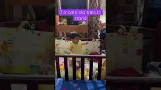 7 month old tries to stand on her own #baby #babygirl #love #first✨❤️