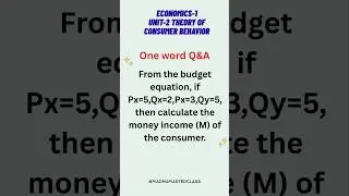 ECONOMICS-1 | UNIT -2 THEORY OF CONSUMER BEHAVIOR | ONE WORD QUESTION AND ANSWERS | INTER BOARD EXAM