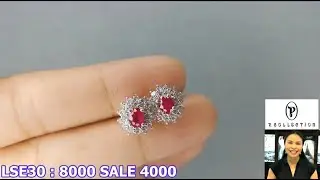 LSE30 : ต่างหูเงินแท้ 925 ฝัง Ruby