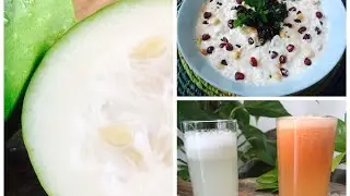 Ash Gourd Recipes|| winterMelon||3 healthy recipes with ashgourd(salad or raitha,juices)