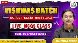 IMPORTANT MCQs PRACTICE CLASS-149 NORCET | RRB | SGPGI | KGMU | RML | High-Yield Question | #norcet