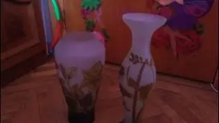 Vaza tip Galle, veche, decorațiuni, arta, obiecte artizanale romanesti