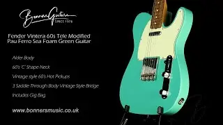 Fender Vintera 60s Tele Modified Pau Ferro Sea Foam Green Guitar | Bonners Guitars