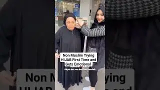 ♨️ Non Muslim Trying HIJAB First Time and Gets Emotional &hearts;️ #hijab #shorts #islam #hijabstyle #short