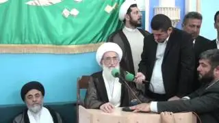 Ayətullah Nuri Həmədanı cənablarının Nardaran Rəhimə xanım (s.ə) ziyarətgahında çıxışı