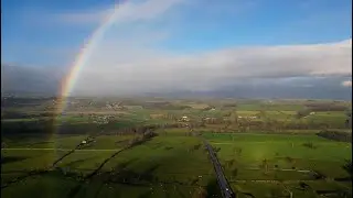 Drone Chasing Rainbow in the Yorkshire Dales