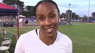 Chantel Malone of British Virgin Islands 1st Place Women's Long Jump at USATF Throws Festival