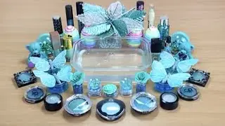 MINT💎💎 BUTTERFLY 🦋🦋SLIME Mixing makeup and glitter into Clear Slime Satisfying Slime Videos city