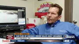 Shocking video of car flying off highway