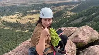 Climbing The Flatirons in Boulder, CO with my sister - East Face Left 5.5