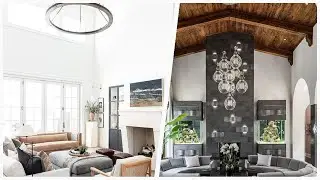75 Vaulted Ceiling Living Space With A Standard Fireplace Design Ideas You'll Love 🔴