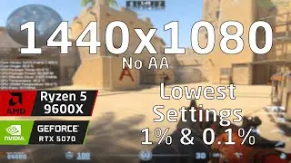 Ryzen 5 9600X & RTX 5070 OC | CS2 Mirage FFA | Lowest settings | 1440x1080