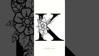 Design Floral Doodle Letters in Adobe Illustrator - K #dagubi #adobeillustrator #graphicdesign