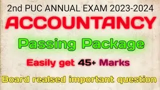 2nd puc Accountancy important question + passing package (don't miss out ) @Studysimplifing