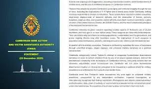 Statement of CMAA on Thailand's attempt to distort reality and divert international attention