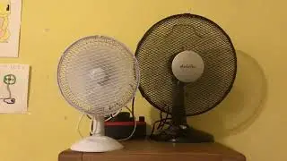 2017 Argos value 7 inch oscillating white desk fan VS AirArtDeco 12 inch oscillating black desk fan