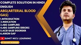 ABG(ARTERIAL BLOOD GAS) | ACID BASE DISORDER | ANION GAP ALL CONCEPT IN EASY WAY HINDI AND ENGLISH 