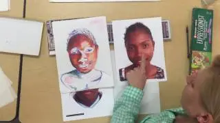 How to draw a portrait with oil pastels