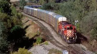 CP 5960 is west bound at Woodstock, Ontario. 10/02/2004