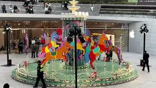 Shanghai vibrant city, Street walk, view, foods, shopping mall, restaurant, street music 🎶, China 