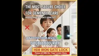 M1593GNK Smart HDB Gate Lock for Singapore | Korean Digital Gate Lock