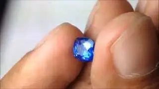 CGJS Certified 1.40 cts Natural Top Ceylon BLUE SAPPHIRE Cushion 6.5x6mm