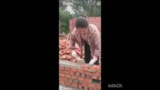 Amazing China girl mistri brick work 🤏🤏🤏#video #video