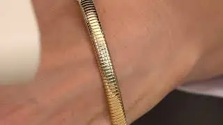 Diamonique Italia Center-Circle Tubogas Bracelet, Sterl on QVC